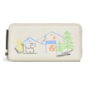 RADLEY LONDON - Apres Large Zip Around Leather Wallet Ski Chalk Color NEW